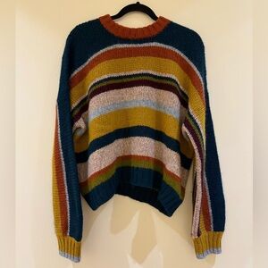 Velvet Samara Striped Crew Neck Sweater Size Large